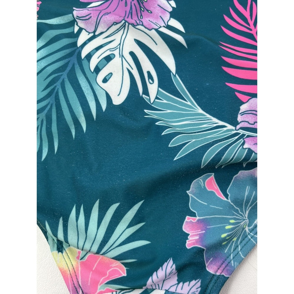 Justice Girls Large Floral "Cali Vibes Justice Beach" Strappy Back Swimsuit - Picture 8 of 16